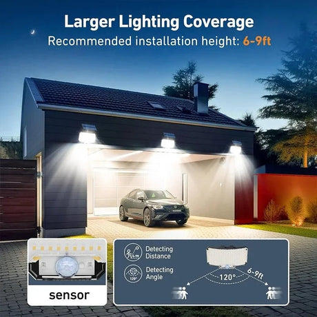 Solar Motion Sensor Wall Light – 234 LED Super Bright, IP65 Waterproof - Hans Lumiere