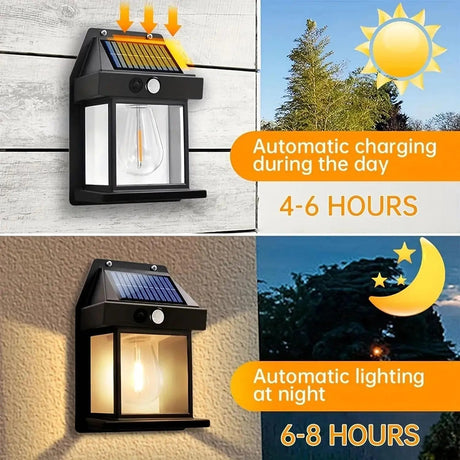 Solar Motion Sensor Wall Light – IP65 Waterproof LED Outdoor Security Light - Hans Lumiere