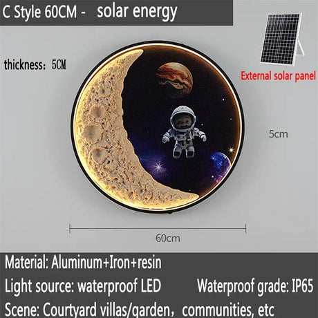 Solar Outdoor Circular Mural Lamp - Hans Lumiere