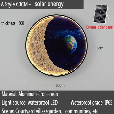 Solar Outdoor Circular Mural Lamp - Hans Lumiere