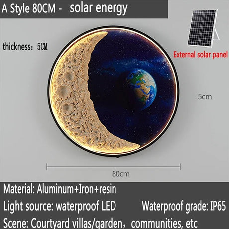 Solar Outdoor Circular Mural Lamp - Hans Lumiere