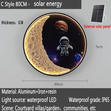 Solar Outdoor Circular Mural Lamp - Hans Lumiere
