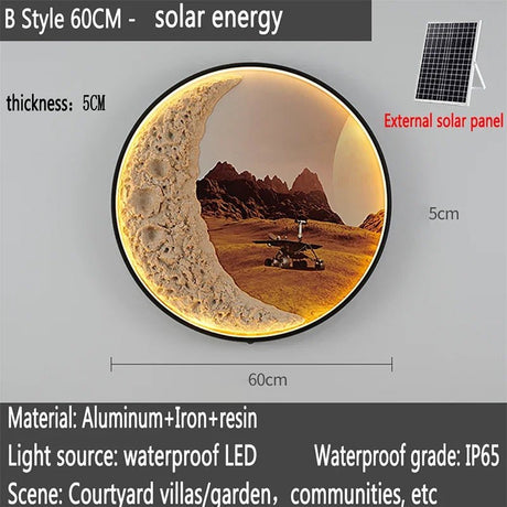 Solar Outdoor Circular Mural Lamp - Hans Lumiere