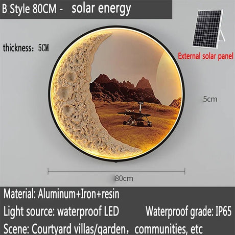 Solar Outdoor Circular Mural Lamp - Hans Lumiere
