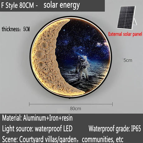 Solar Outdoor Circular Mural Lamp - Hans Lumiere
