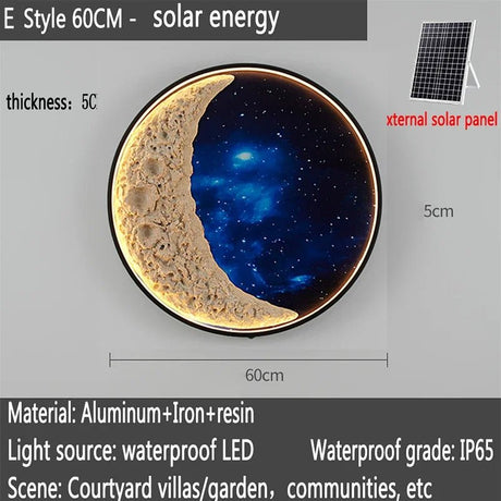 Solar Outdoor Circular Mural Lamp - Hans Lumiere