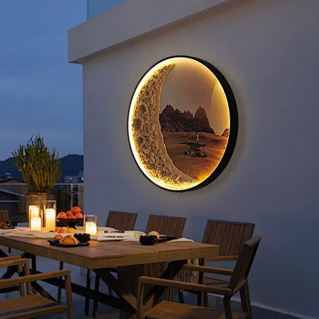 Solar Outdoor Circular Mural Lamp - Hans Lumiere