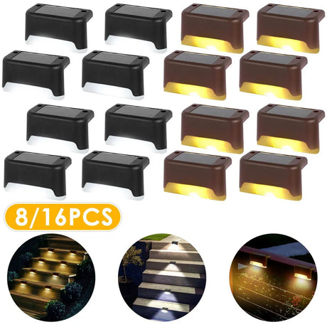 Solar Outdoor Stair Light – Warm/Cold White LED Deck Step Lamp - Hans Lumiere