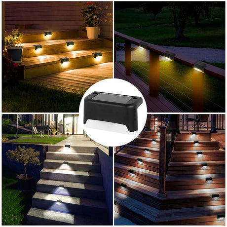 Solar Outdoor Stair Light – Warm/Cold White LED Deck Step Lamp - Hans Lumiere