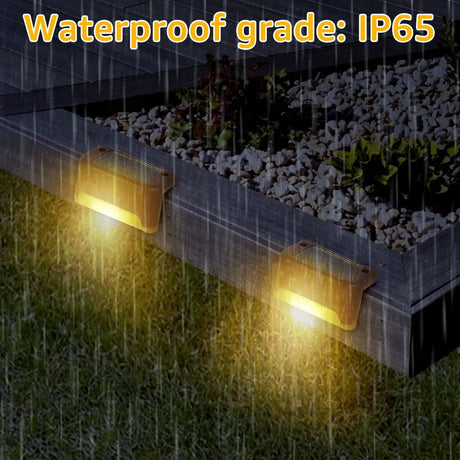 Solar Outdoor Stair Light – Warm/Cold White LED Deck Step Lamp - Hans Lumiere