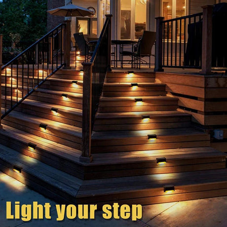Solar Outdoor Stair Light – Warm/Cold White LED Deck Step Lamp - Hans Lumiere