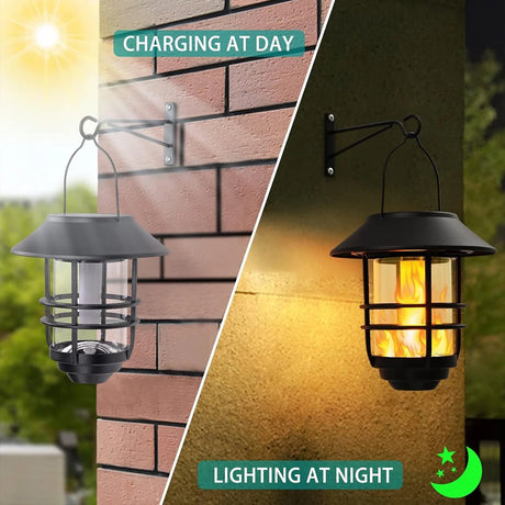 Solar Outdoor Wireless Waterproof Flickering Flames Lantern - Hans Lumiere