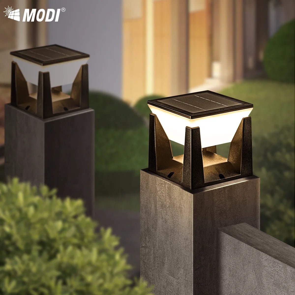 Solar Pillar Post Light - Multi-Color IP65 Waterproof Pathway Lamp - Hans Lumiere