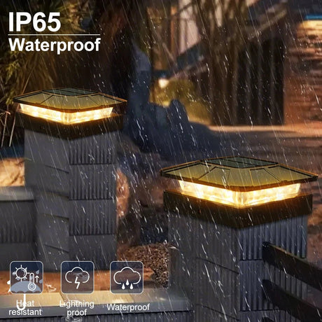 Solar Post Cap Light – IP65 Waterproof LED for 4x4 Fence & Deck Posts - Hans Lumiere