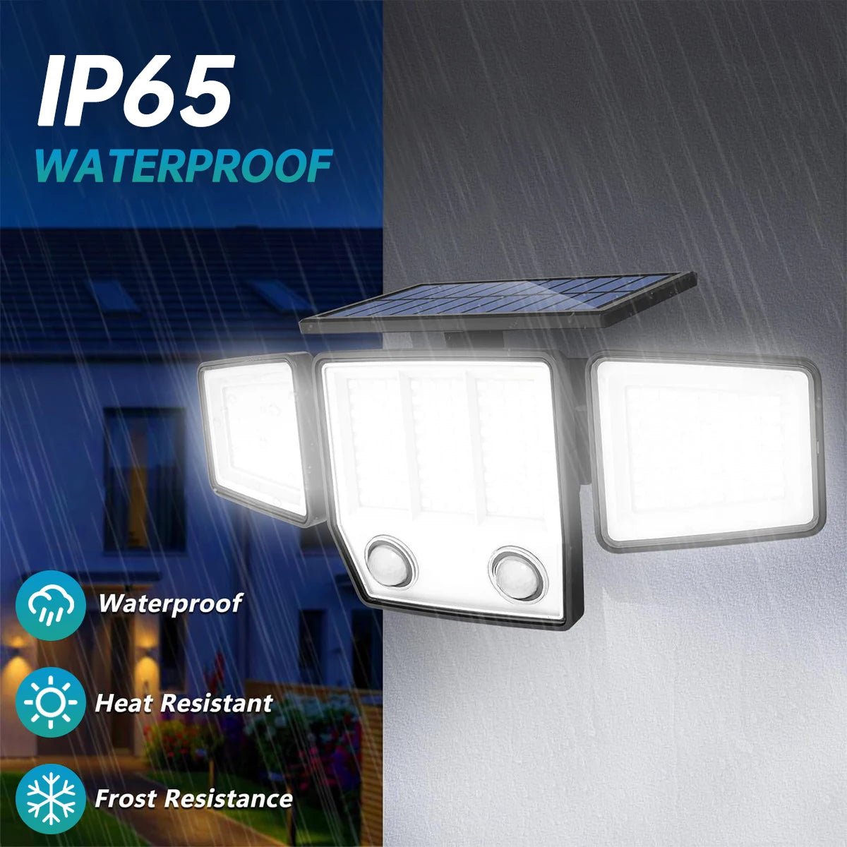 Solar Security Flood Light 3000LM – Dual PIR Motion Sensor, IP65 - Hans Lumiere