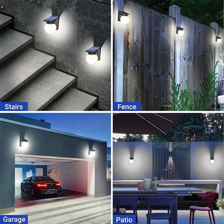 Solar Spherical Wall Lamp – 10W Three-Color LED, IP65 Waterproof - Hans Lumiere