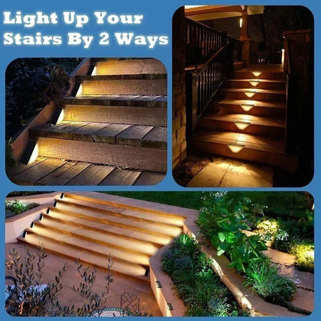 Solar Step Light – Warm White LED Stair Lamp, IP65 Waterproof - Hans Lumiere