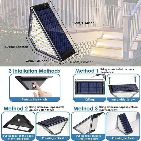 Solar Step Light – Warm White LED Stair Lamp, IP65 Waterproof - Hans Lumiere