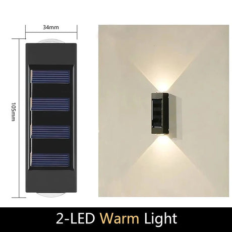 Solar Up-Down Wall Light - IP65 Waterproof Outdoor Sconce - Hans Lumiere
