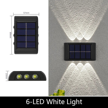 Solar Up-Down Wall Light - IP65 Waterproof Outdoor Sconce - Hans Lumiere