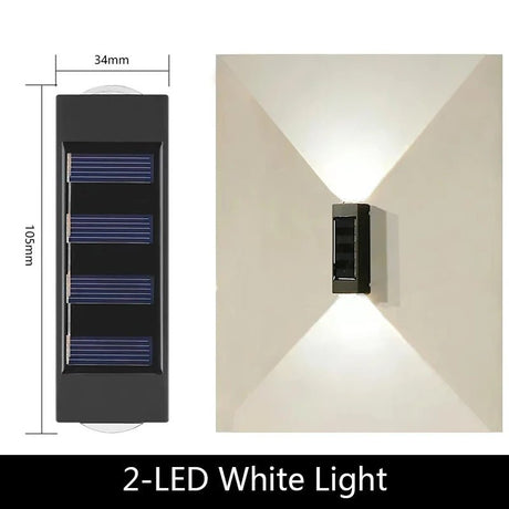 Solar Up-Down Wall Light - IP65 Waterproof Outdoor Sconce - Hans Lumiere