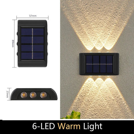 Solar Up-Down Wall Light - IP65 Waterproof Outdoor Sconce - Hans Lumiere