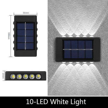 Solar Up-Down Wall Light - IP65 Waterproof Outdoor Sconce - Hans Lumiere