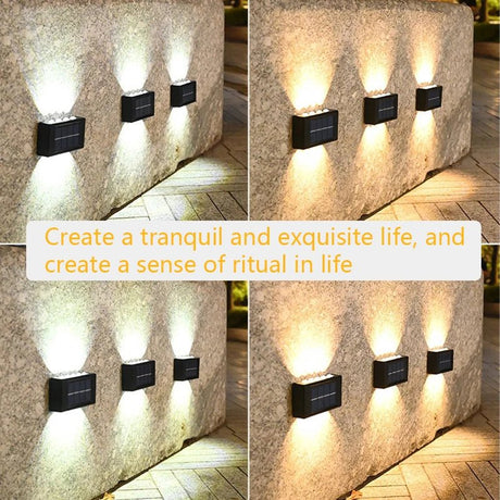 Solar Up-Down Wall Light - IP65 Waterproof Outdoor Sconce - Hans Lumiere