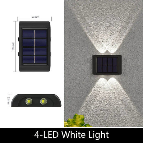 Solar Up-Down Wall Light - IP65 Waterproof Outdoor Sconce - Hans Lumiere