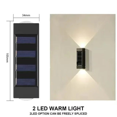Solar Up & Down Wall Spotlight – Waterproof LED Garden Wall Light - Hans Lumiere