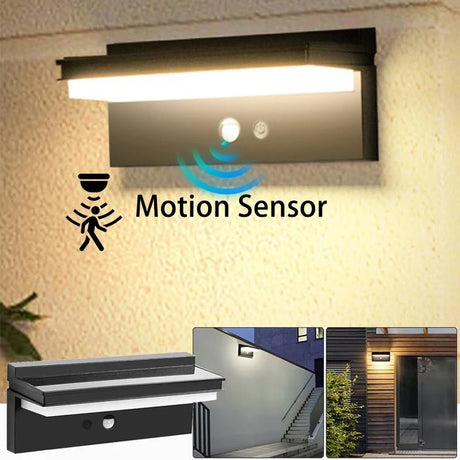 Solar Wall Lamp with Motion Sensor – IPX5 Waterproof LED Outdoor Light - Hans Lumiere