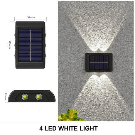 Solar Wall Light – Up & Down LED, 1-10 Pack, IP65 Waterproof - Hans Lumiere