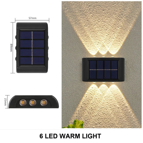 Solar Wall Light – Up & Down LED, 1-10 Pack, IP65 Waterproof - Hans Lumiere