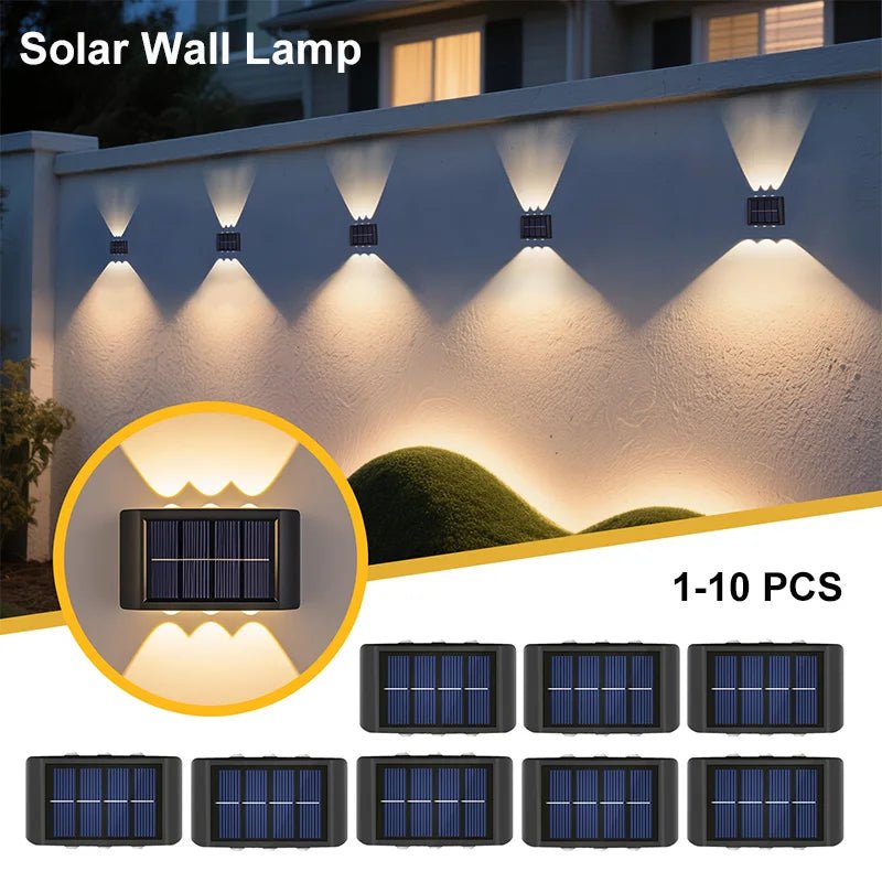 Solar Wall Light – Up & Down LED, 1-10 Pack, IP65 Waterproof - Hans Lumiere