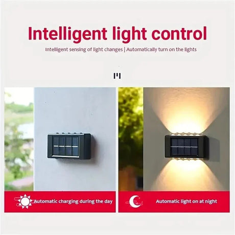 Solar Wall Light – Up & Down LED, 1-10 Pack, IP65 Waterproof - Hans Lumiere