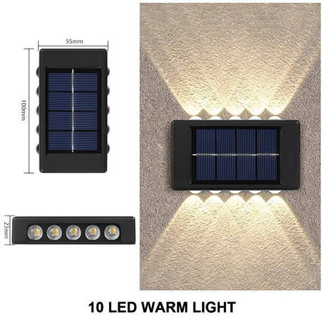 Solar Wall Light – Up & Down LED, 1-10 Pack, IP65 Waterproof - Hans Lumiere