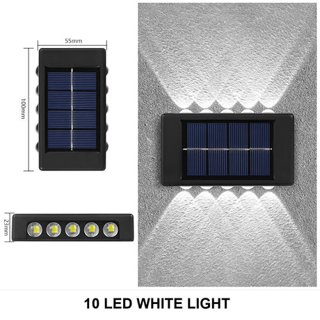 Solar Wall Light – Up & Down LED, 1-10 Pack, IP65 Waterproof - Hans Lumiere