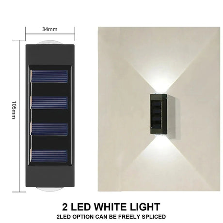 Solar Wall Light – Up & Down LED, 1-10 Pack, IP65 Waterproof - Hans Lumiere