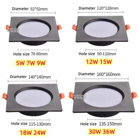 Square Embedded LED Downlight – Dimmable Ceiling Grid Spotlight - Hans Lumiere