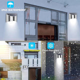 Stainless Steel Solar Wall Lights 2-Pack IP65 Waterproof Fence and Courtyard Light - Hans Lumiere