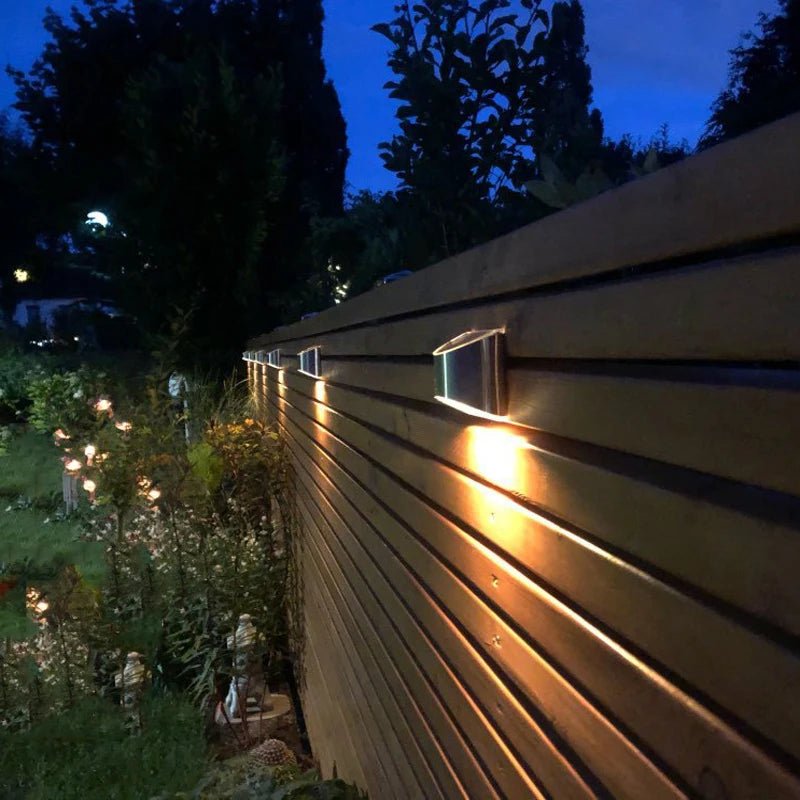 Stainless Steel Solar Wall Lights 2-Pack IP65 Waterproof Fence and Courtyard Light - Hans Lumiere