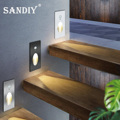 Step & Stair LED Wall Lamp With PIR Motion Sensor - Hans Lumiere