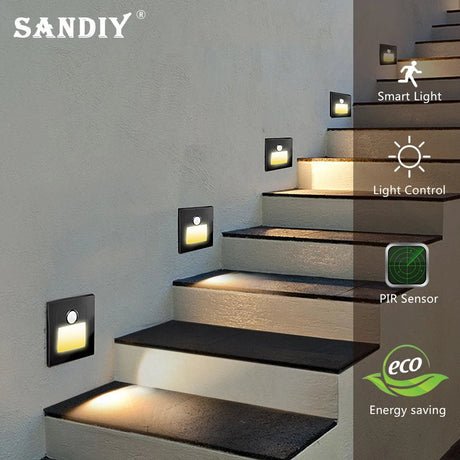 Step & Stair LED Wall Lamp With PIR Motion Sensor - Hans Lumiere