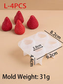 Strawberry - Shaped Scented Miniature Aromatherapy Candles 4pcs - Hans Lumiere