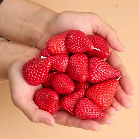 Strawberry - Shaped Scented Miniature Aromatherapy Candles 4pcs - Hans Lumiere