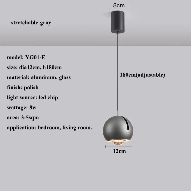 Stretchable Hanging LED Pendant Light With Touchable Control - Hans Lumiere