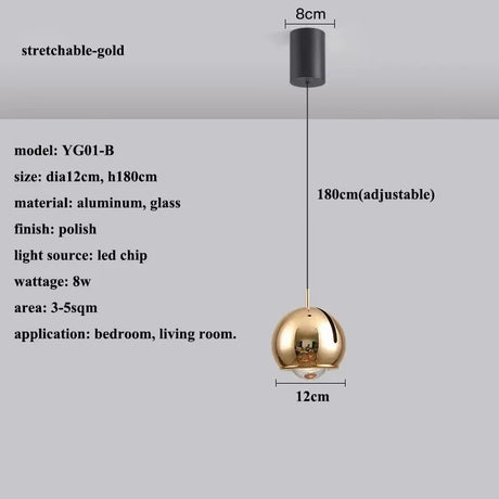 Stretchable Hanging LED Pendant Light With Touchable Control - Hans Lumiere