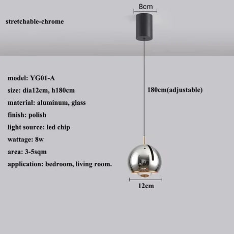 Stretchable Hanging LED Pendant Light With Touchable Control - Hans Lumiere