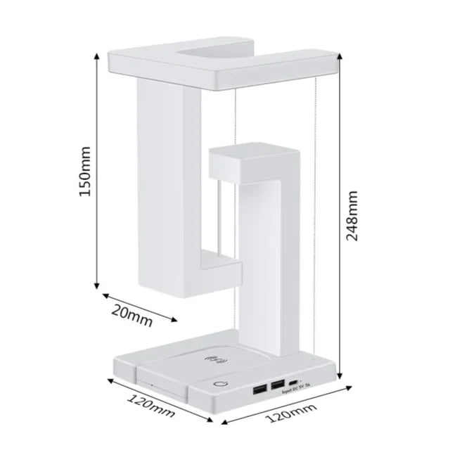 Suspended Anti Gravity Wireless Charging Desk LED Lamp - Hans Lumiere