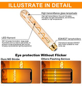 T185 Spiral Filament Edison Tube LED Bulb E26 E27 3W 2200K Amber, Dimmable - Hans Lumiere